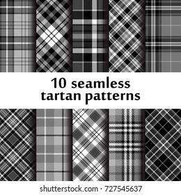 Set of 10 seamless tartan pattern