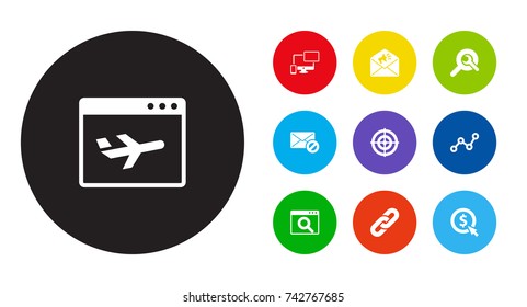 Set Of 10 Search Icons Set.Collection Of Announcement, Magnifier, Resulting And Other Elements.