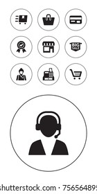 Set Of 10 Shopping Icons Set.Collection Of Advertising, Payment, Guarantee And Other Elements.