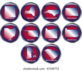 Set of 10 State Buttons Set 4