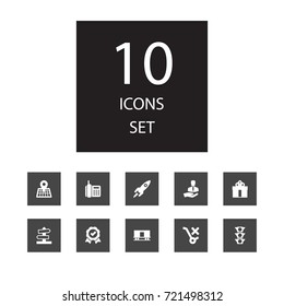 Set Of 10 Systematization Icons Set.Collection Of Train, Phone, Surprise And Other Elements.