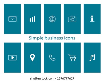 Set of 10 vector icons on green background for web stores, scrapbooking, bullet journals, blogging, etc. Highlights Stories Icons. Simple business vector icons.