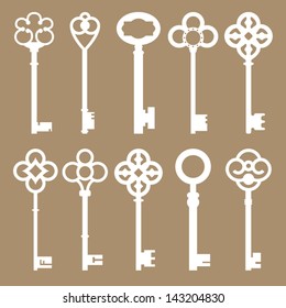 Set of 10 Vintage Skeleton Keys