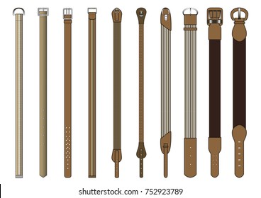 Set of 10 woman belts in vector