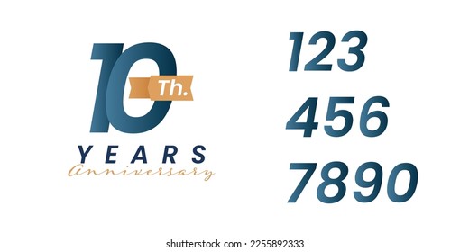 Set 10 years anniversary illustration template design