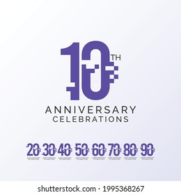 Set 10 years anniversary  logo design concept. Logo for celebrations.