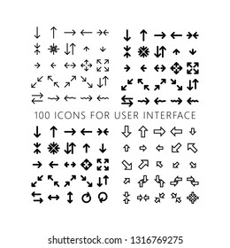 Set Of 100 arrows Editable Icons