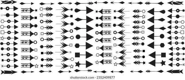 set of 100 Arrows vectors. Arrow vector collection.  set of 100+ vectors. Arrow. Vector illustration. Cursor. Modern simple arrows. Minimalist arrow vectors.