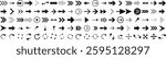A set of 100 black Arrows icons . Arrow icon. Arrow vector collection. Arrow. Cursor. Modern simple arrows. Vector illustration.