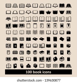 Set of 100 book icons