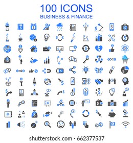 Set of 100 Business Icons - stock vector