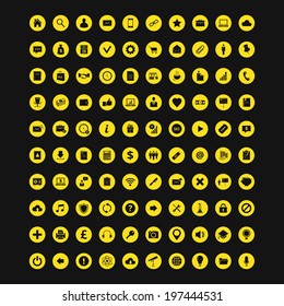 Set of 100 creative universal icons for web and mobile. Business icons, web icons, mobile icons, banking, marketing icons, science,education icons, ecommerce icons, office icons, multimedia icons etc.