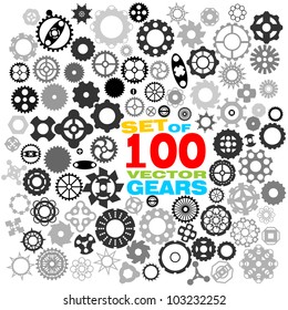 SET of 100 different gears VECTOR (part 3)