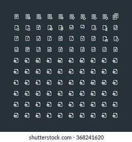 Set of 100 Document Icons. File Extension. File Types. Operations with Documents