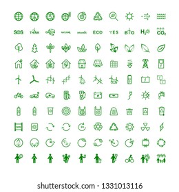 Conjunto de 100 iconos de línea de vectores relacionados con el eco. Contiene íconos como Camión eléctrico, calentamiento global, bosque, agricultura orgánica y más. 24x24 Pixel Perfecto,vector.