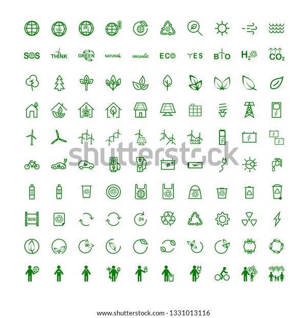 Set of 100 Eco Related Vector\
Line Icons. Contains such Icons as Electric Car, Global Warming,\
Forest, Organic Farming and more. 24x24 Pixel\
Perfect,vector.