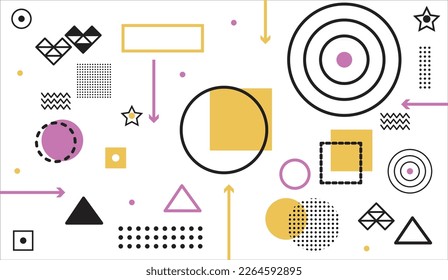 Set of 100 geometric shapes. Memphis design, retro element for web, vintage, advertising, commercial banner, poster, flyer, billboard, sale. Trendy collection of halftone vector geometric shapes.