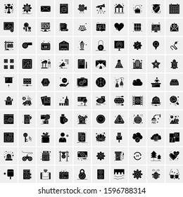 Set of 100 Glyph Universal Business Icons Vector