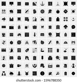 Set of 100 Glyph Universal Business Icons Vector