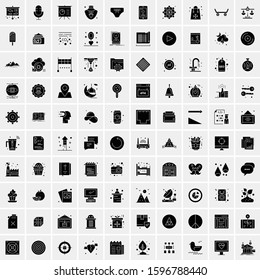 Set of 100 Glyph Universal Business Icons Vector