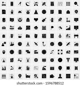 Set of 100 Glyph Universal Business Icons Vector