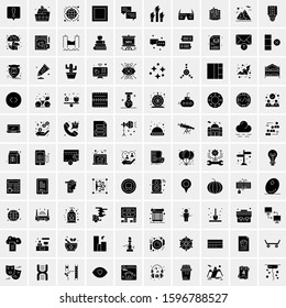 Set of 100 Glyph Universal Business Icons Vector