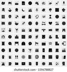 Set of 100 Glyph Universal Business Icons Vector
