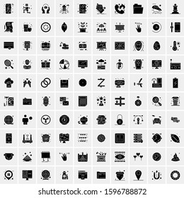 Set of 100 Glyph Universal Business Icons Vector