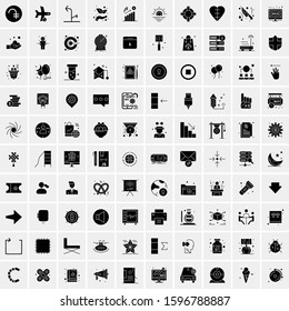 Set of 100 Glyph Universal Business Icons Vector
