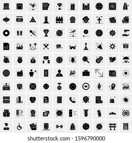 Set of 100 Glyph Universal Business Icons Vector