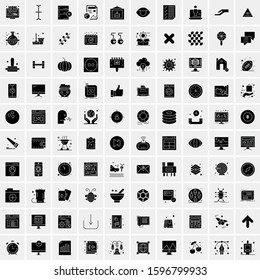 Set of 100 Glyph Universal Business Icons Vector