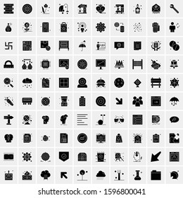 Set of 100 Glyph Universal Business Icons Vector