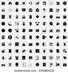 Set of 100 Glyph Universal Business Icons Vector