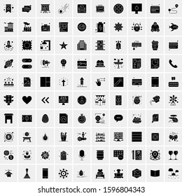 Set of 100 Glyph Universal Business Icons Vector