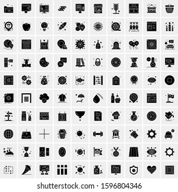 Set of 100 Glyph Universal Business Icons Vector