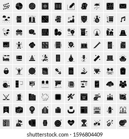 Set of 100 Glyph Universal Business Icons Vector