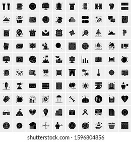 Set of 100 Glyph Universal Business Icons Vector