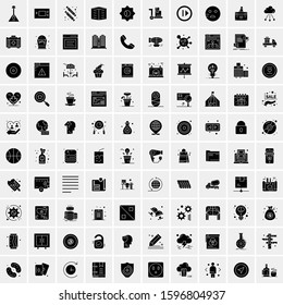 Set of 100 Glyph Universal Business Icons Vector