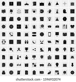 Set of 100 Glyph Universal Business Icons Vector