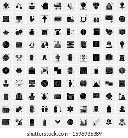 Set of 100 Glyph Universal Business Icons Vector