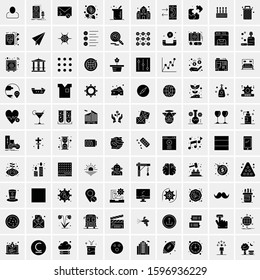 Set of 100 Glyph Universal Business Icons Vector