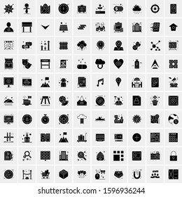 Set of 100 Glyph Universal Business Icons Vector