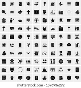 Set of 100 Glyph Universal Business Icons Vector