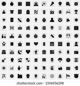Set of 100 Glyph Universal Business Icons Vector