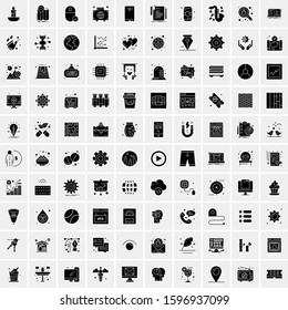 Set of 100 Glyph Universal Business Icons Vector