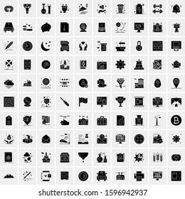 Set of 100 Glyph Universal Business Icons Vector