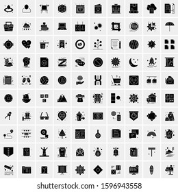 Set of 100 Glyph Universal Business Icons Vector