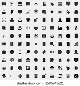 Set of 100 Glyph Universal Business Icons Vector