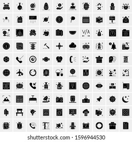 Set of 100 Glyph Universal Business Icons Vector