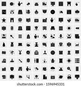 Set of 100 Glyph Universal Business Icons Vector